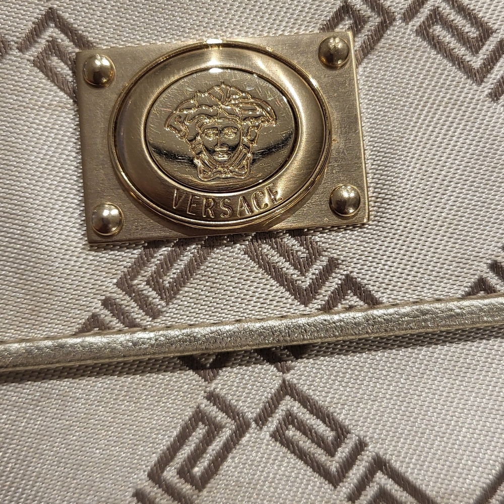 Versace Beige and Gold Handbag